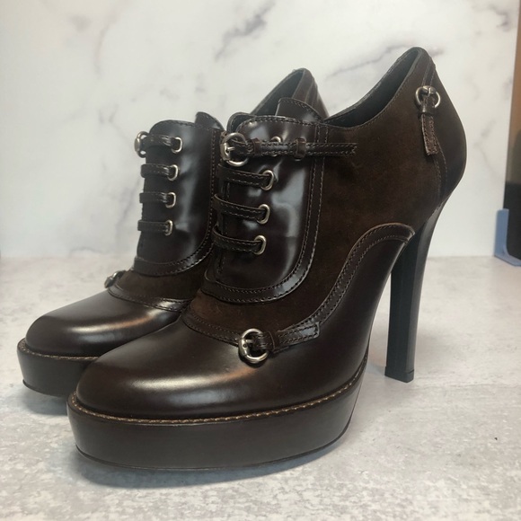 Gucci Leather + Suede Ankle Boot - Picture 2 of 12